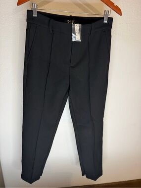 Madewell Black Ankle Pants Size 00 NWT Zip Hem Tailored Career Trouser.